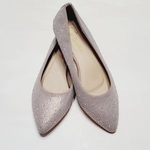 Lauren Lorraine Sparkly Studded Shoes Tan Size 8